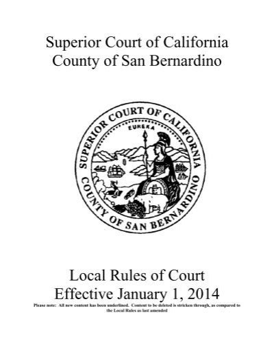 APPEALS & APPELLATE DIVISION. . San bernardino superior court department s22 rules